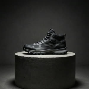Black trail high top with lugged sole